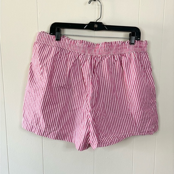 Loft cotton pink white stripe pull on drawstring shorts size XL - Picture 4 of 5